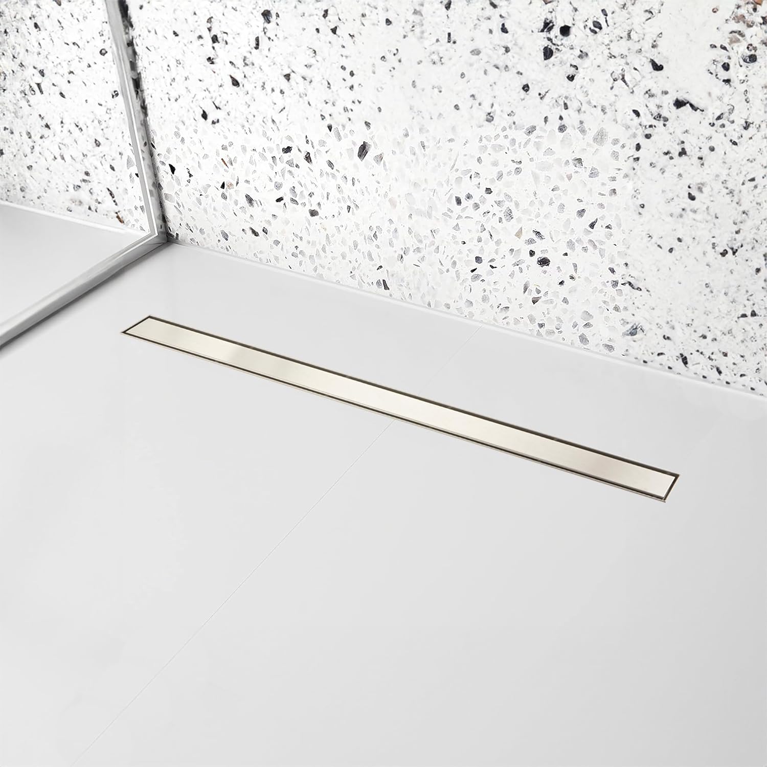 JECONNY 48 Inch Linear Shower Drain with 304 Stainless Steel Panel