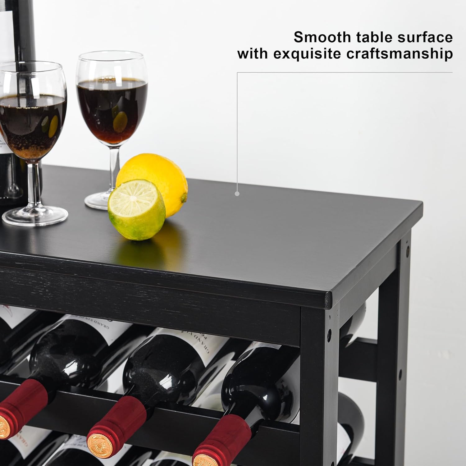 VASMIA 42-Bottle Bamboo Wine Rack 7-Tier Freestanding Floor