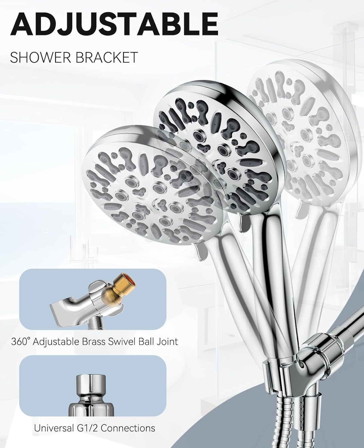 JDO High Pressure Handheld Shower Head 9 Settings