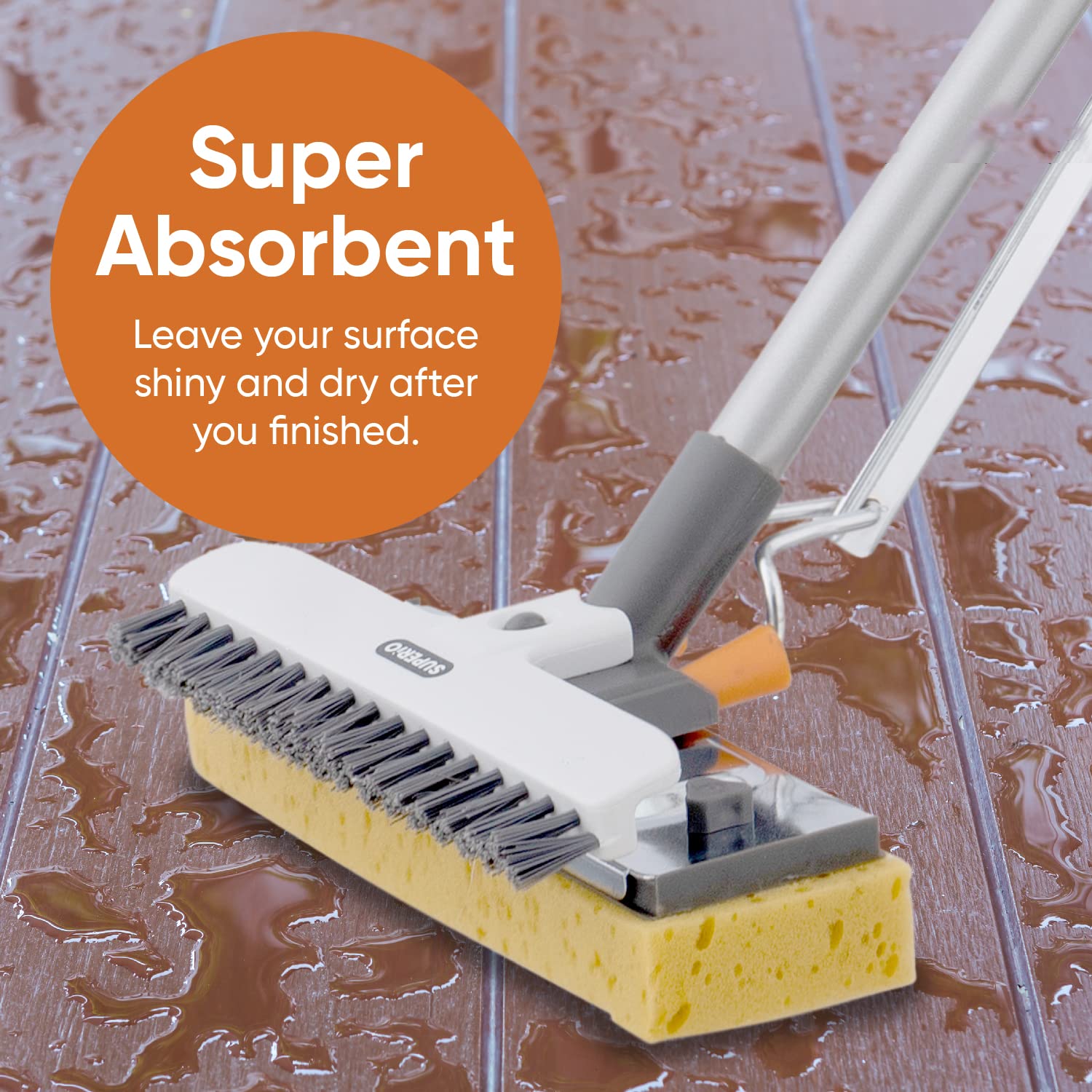 Superio Sponge Mop Pads Reusable for Tile Bathroom Kitchen