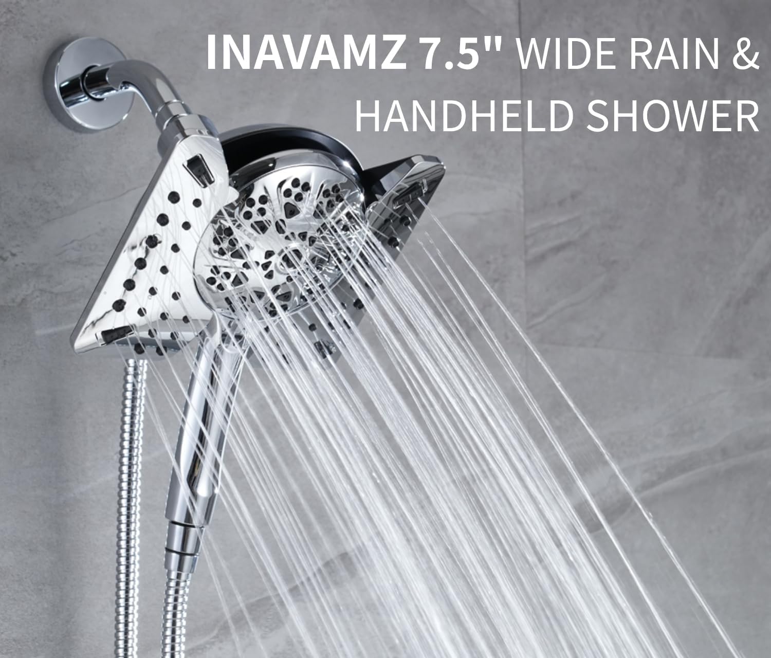 25 GPM Handheld Shower Head Combo with 10 Spray Settings
