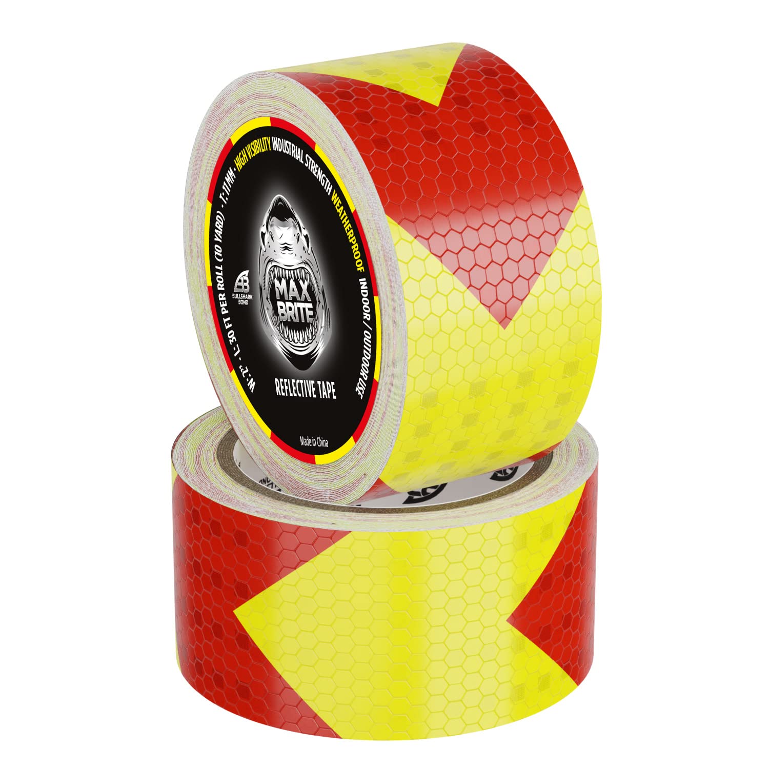Max Brite Reflective Tape 2 Pack - 30ft x 2in Yellow Waterproof Safety Tape