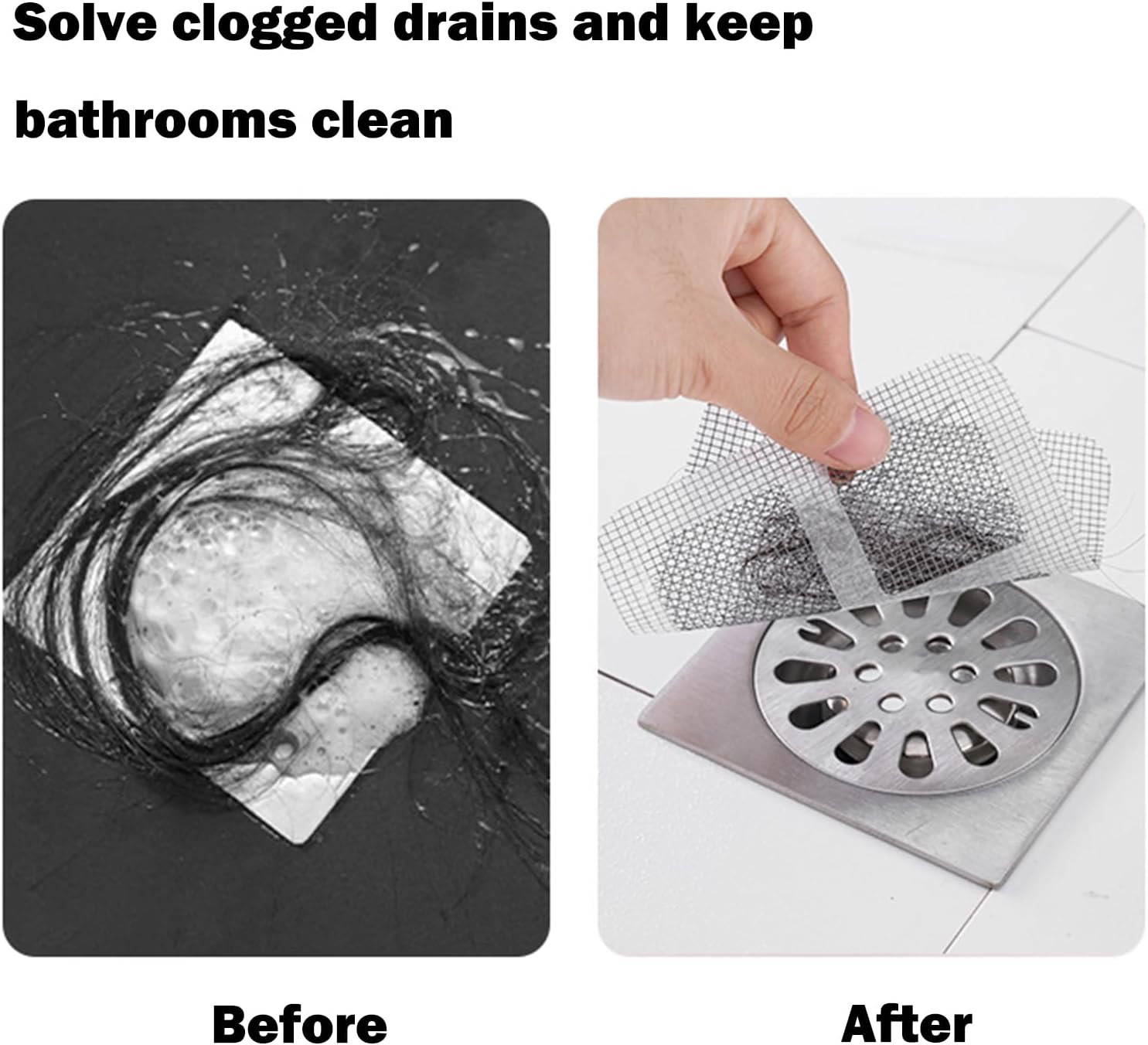 BOYYOEE Disposable Drain Hair Catcher 4x4 Inch 30 PCS Pack