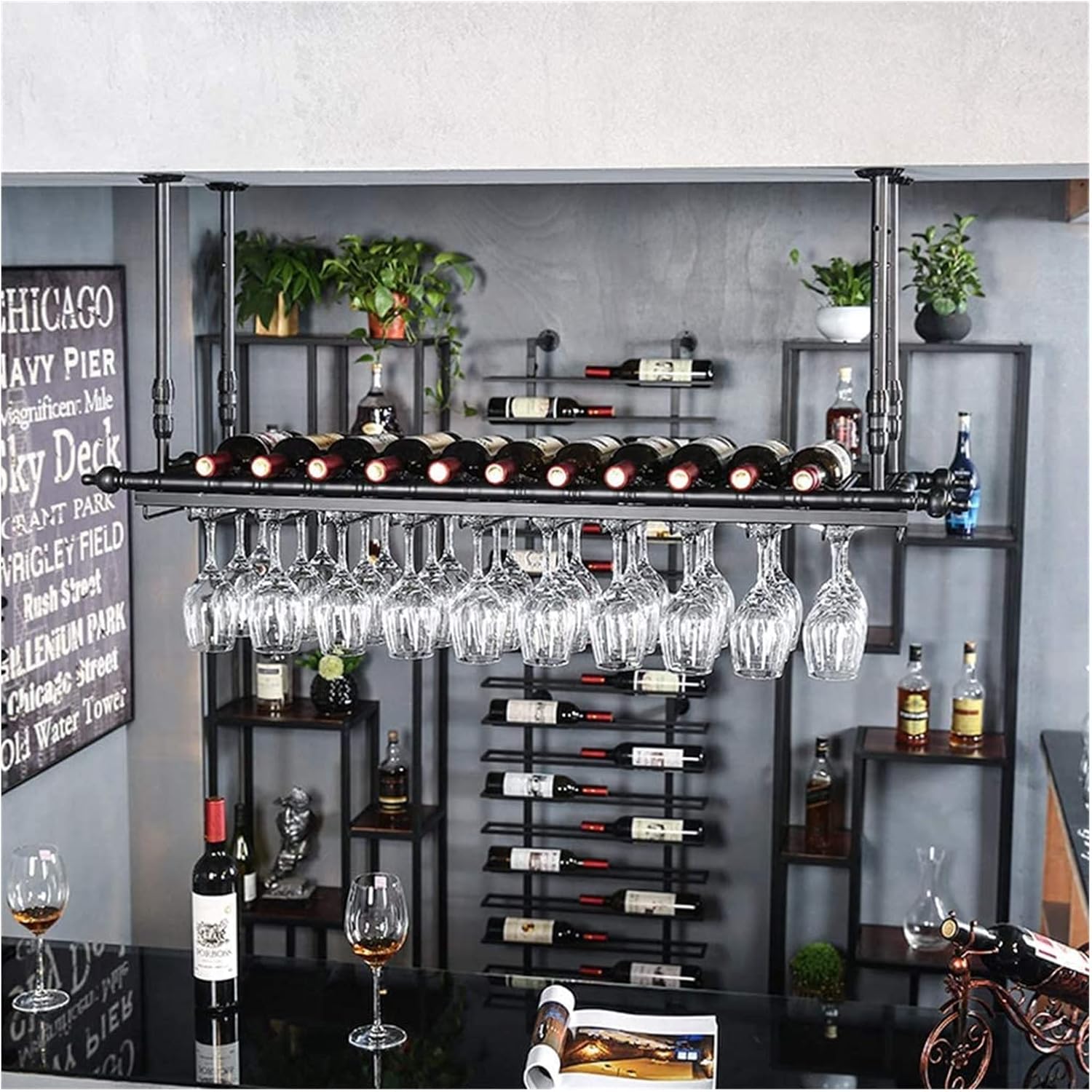 ALDEPO Wall-Mounted Wine Rack Floating Shelf