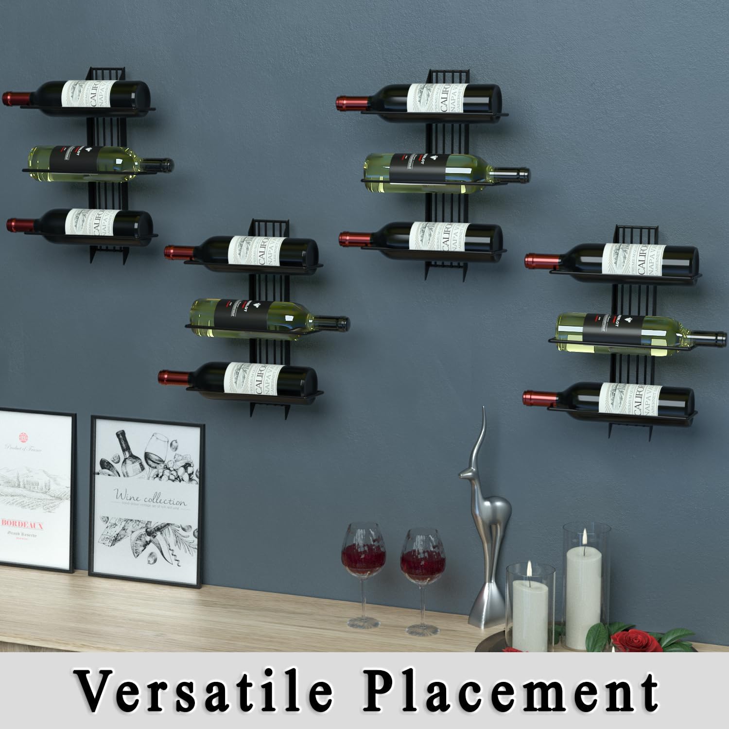 J JACKCUBE DESIGN Wall-Mounted Wine Rack for 12 Bottles 1