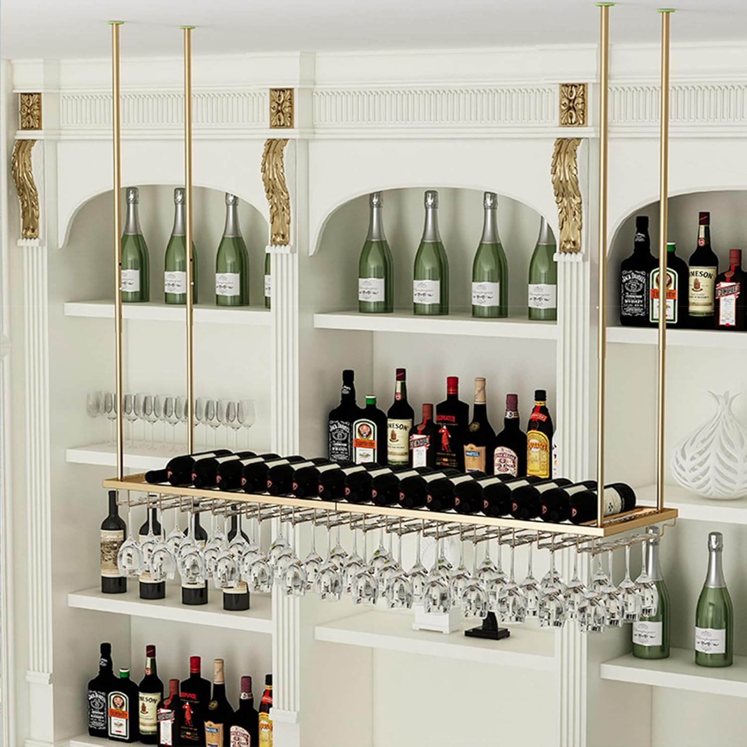 ZJDYDY Wall-Mounted Wine Rack Holder with Adjustable Arm
