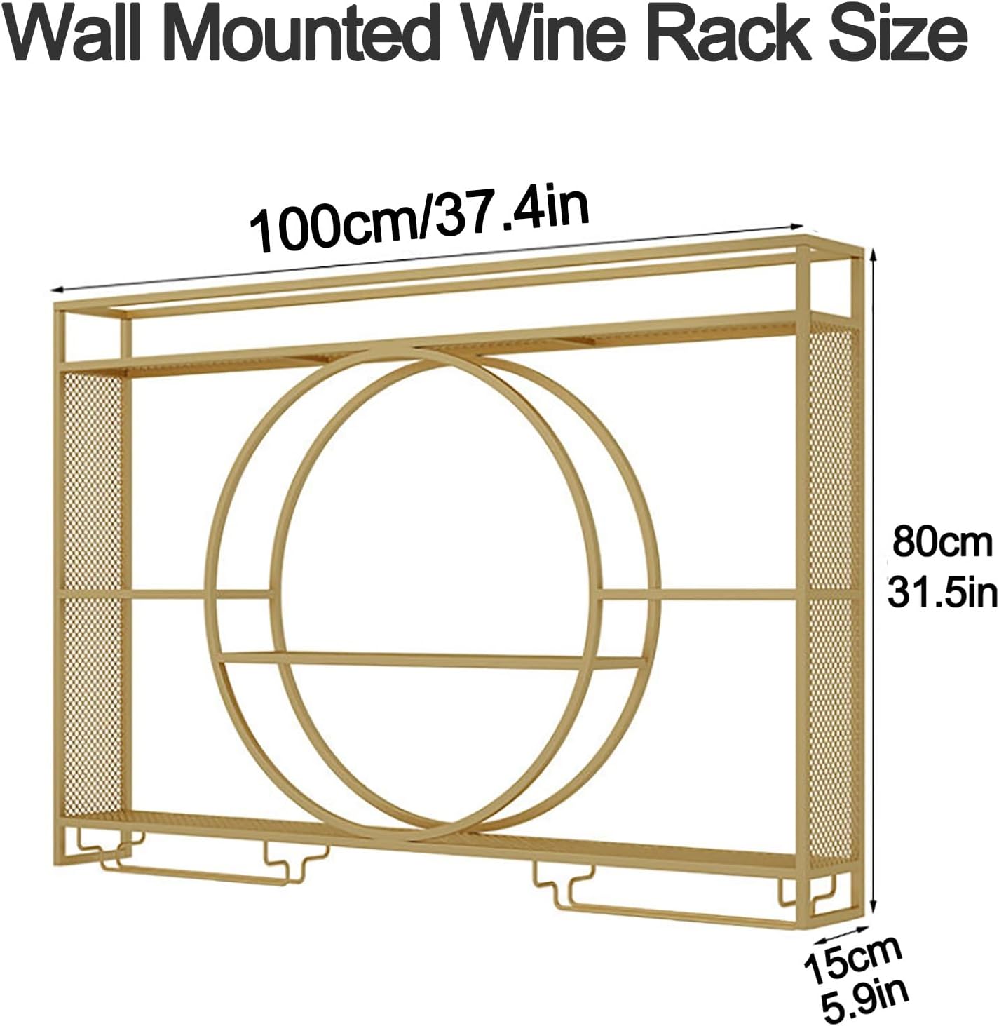 XONJEMU Wall Mounted Wine Rack with Stemware Hanger