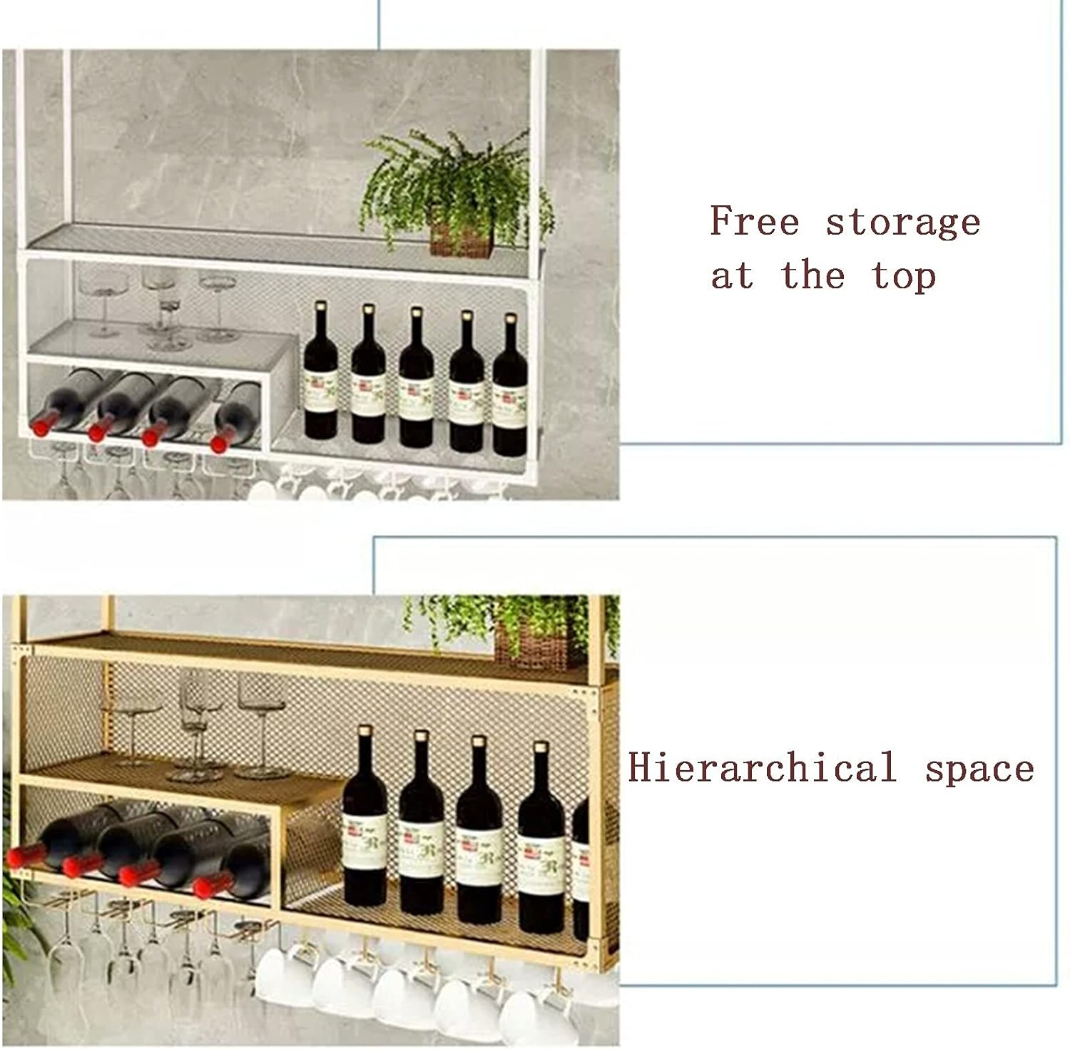 ZJDYDY Floating Wine Rack Wall-Mounted Ceiling Holder