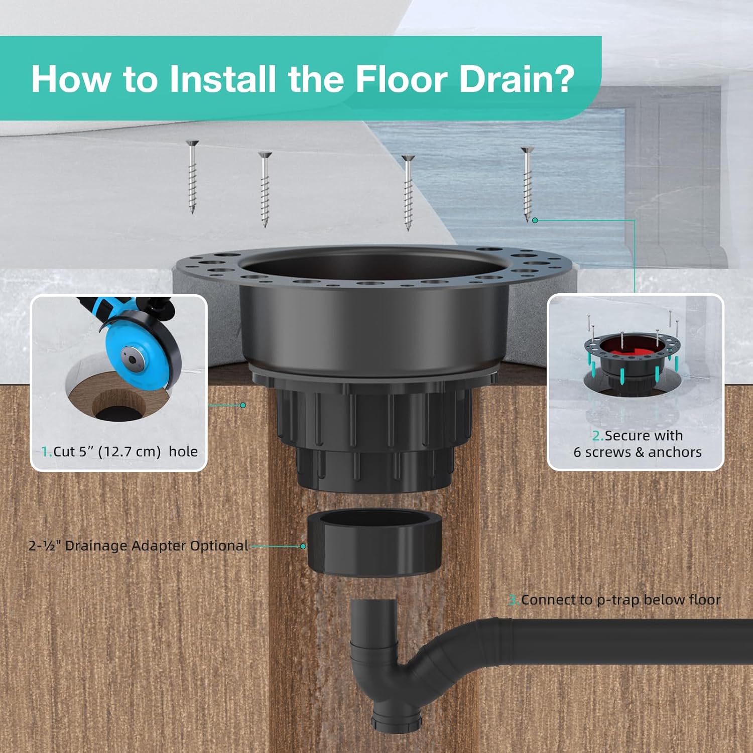 ABS Island Tub Drain Rough-in Kit 810 Inch