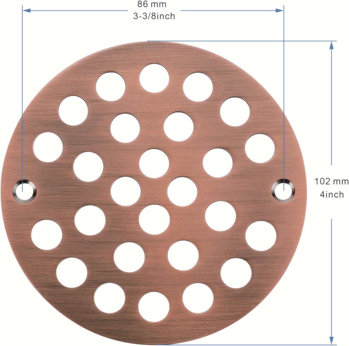 4-Inch Screw-in Shower Strainer Drain Cover Replacement Antique Copper
