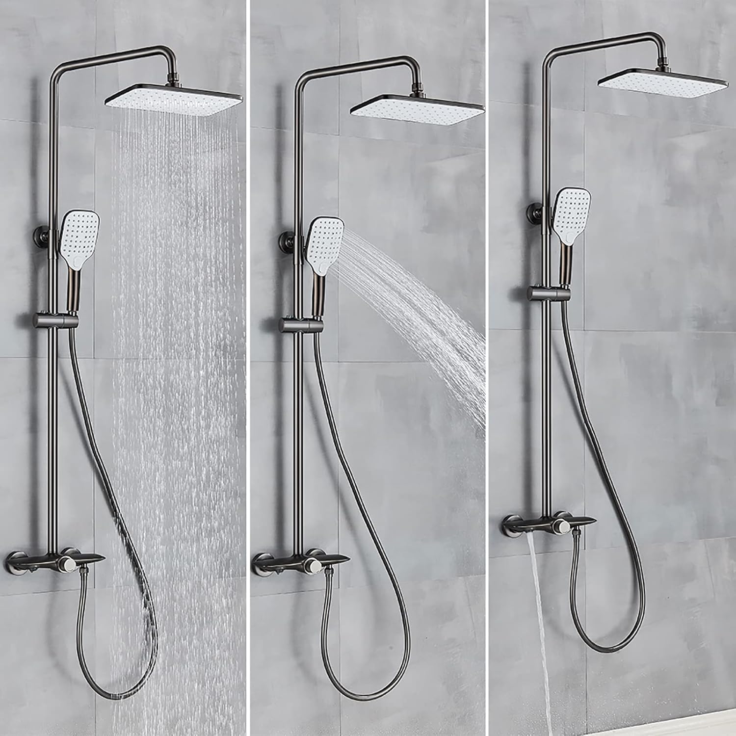Rain Shower Head and Handheld Combo Set with 3 Modes
