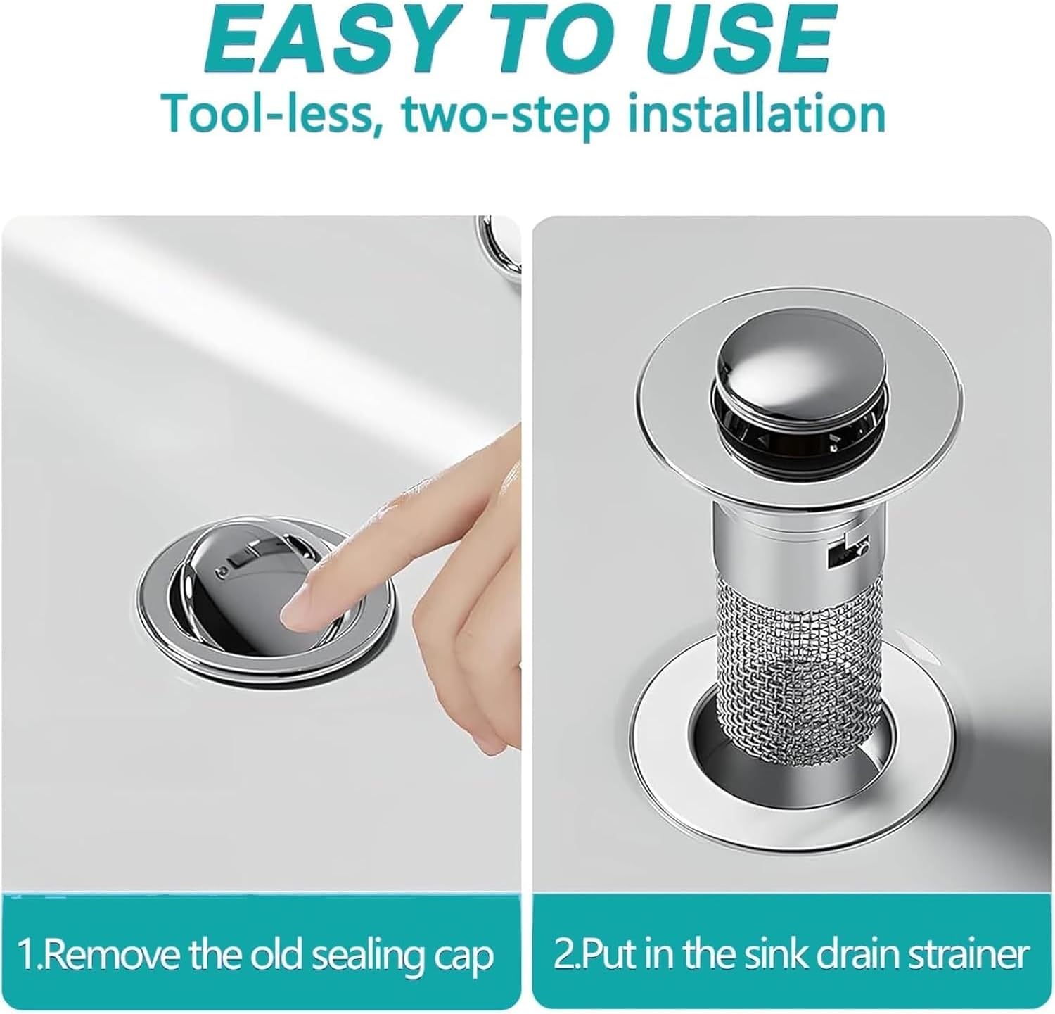 Universal Stainless Steel Drain Strainer for Bathroom Sink