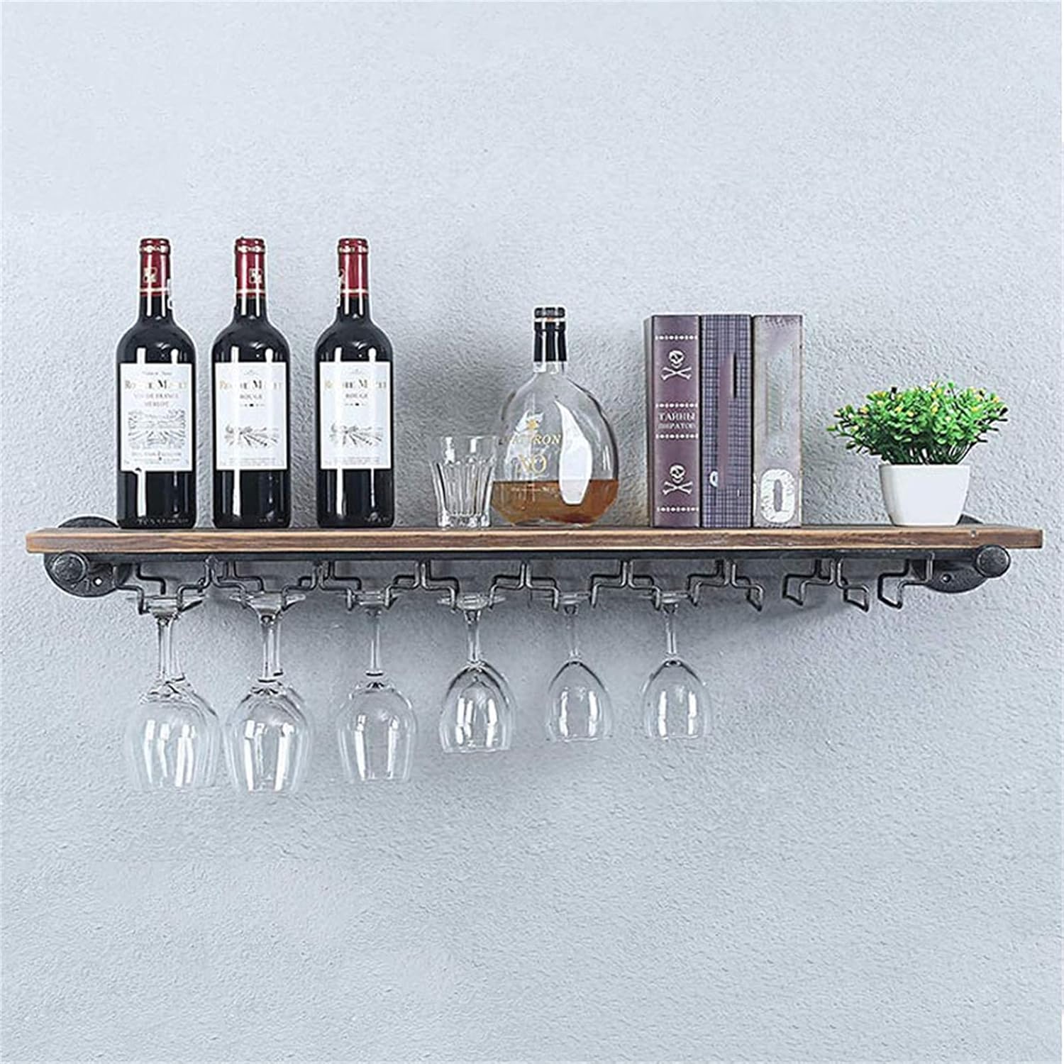 CGF- Wall Mounted Wine Rack with 8 Glass Holders 1