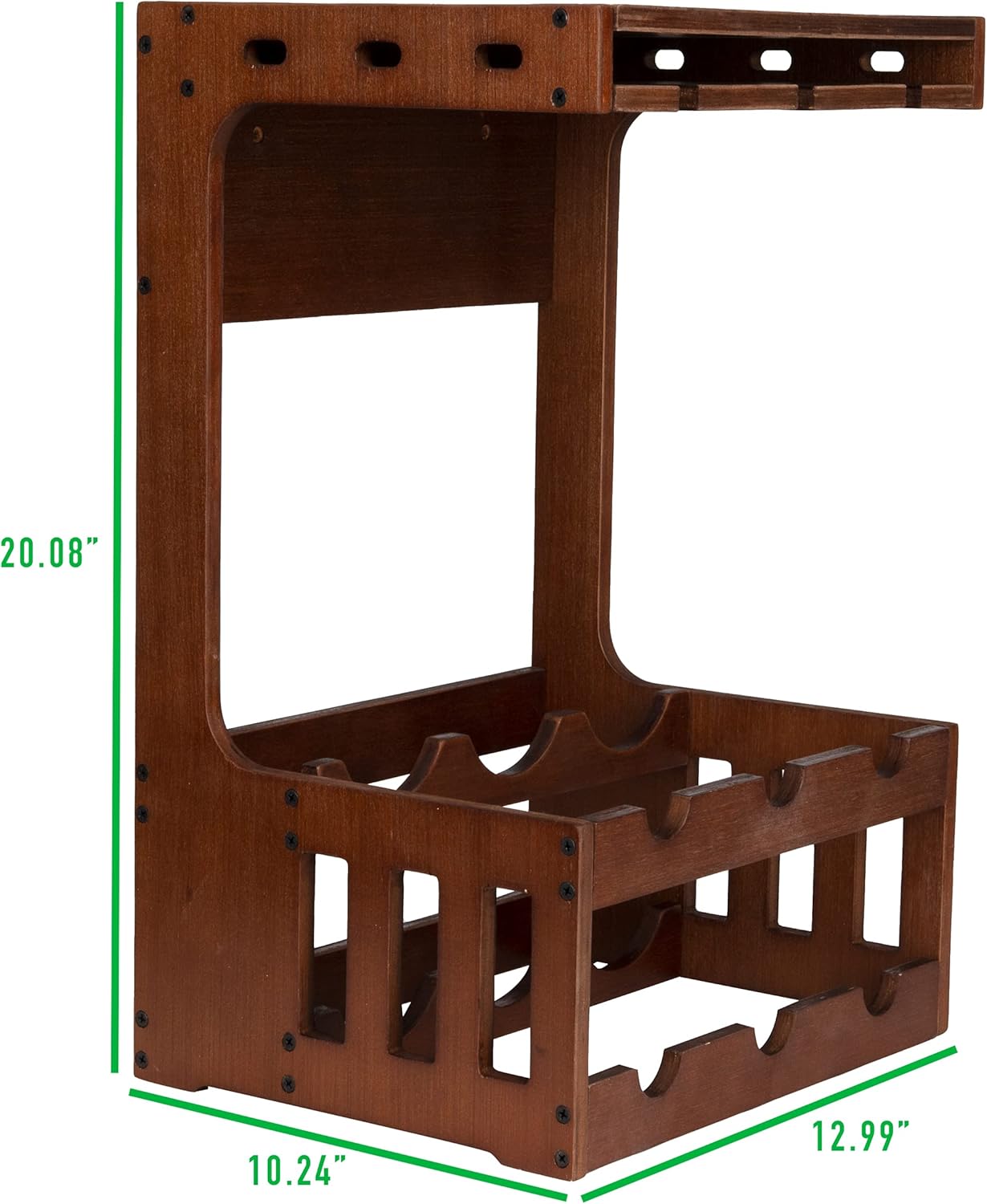 Mind Reader Wall-Mounted Wine Rack 6-Bottle Capacity Wood Brown