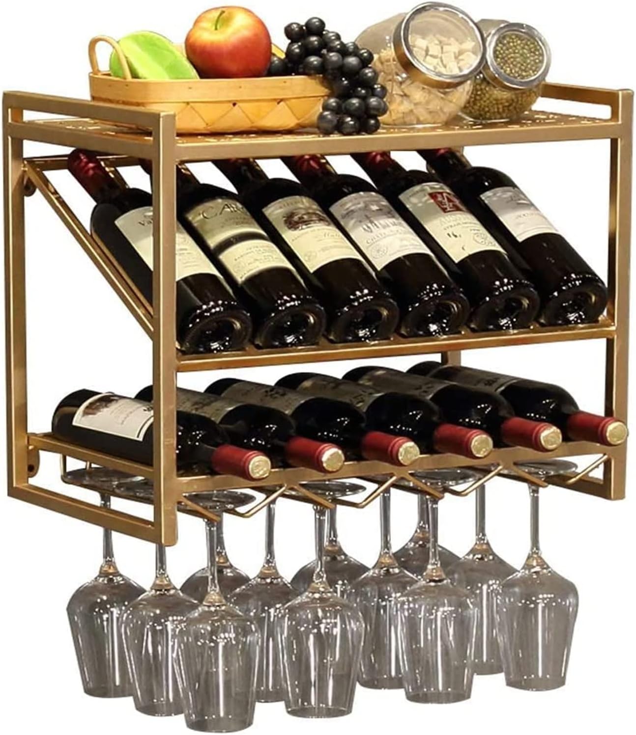 ALDEPO Wall Mounted Wine Rack with Reindeer Design 1