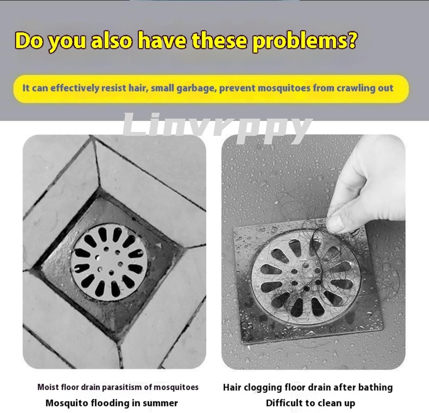 Linvrppy 20 Pack 4x4 Disposable Drain Covers