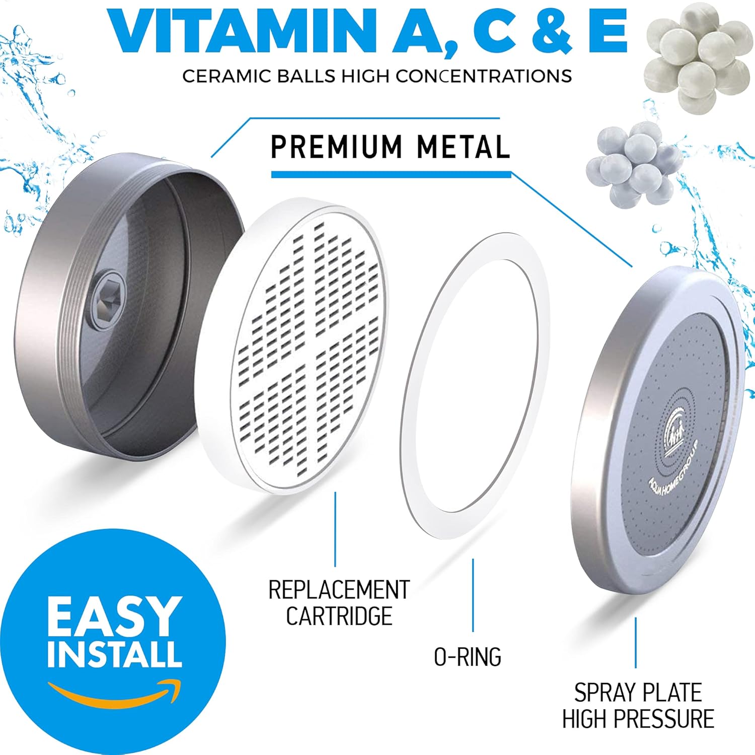 AquaHomeGroup Handheld Shower Head with Filter 1