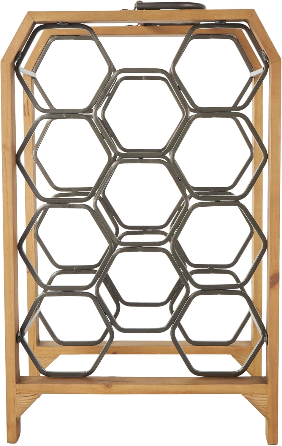 Deco 79 Industrial Wood Wine Rack with 11 Slots