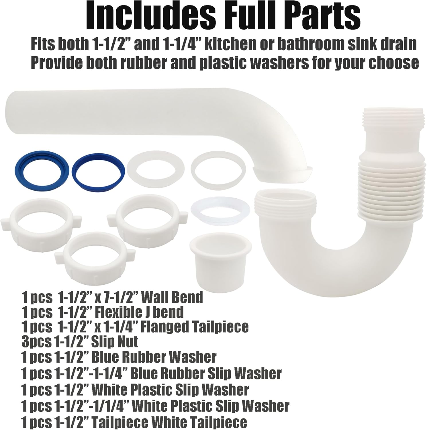 Variimage Flexible P Trap for Bathroom Sink Drain Kit