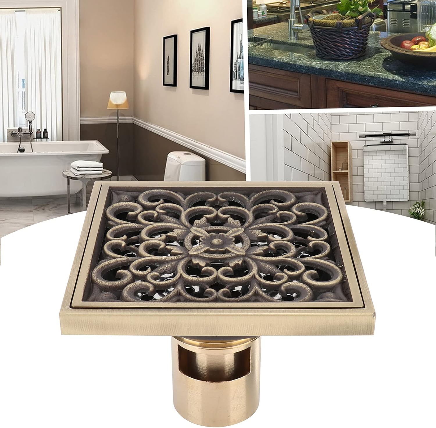 ViaGasaFamido 10x10cm Copper Floor Drain Kit