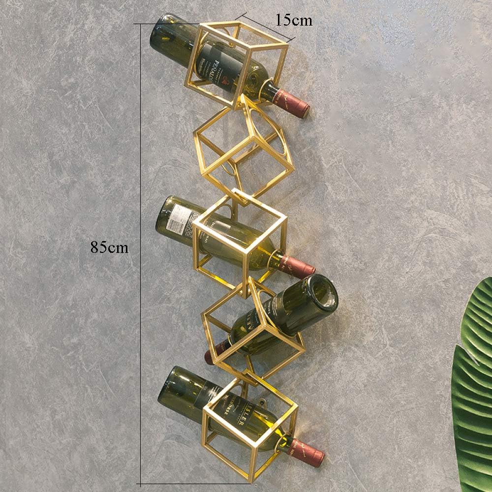 DZX Wall-Mounted Metal Wine Rack 5 Bottles