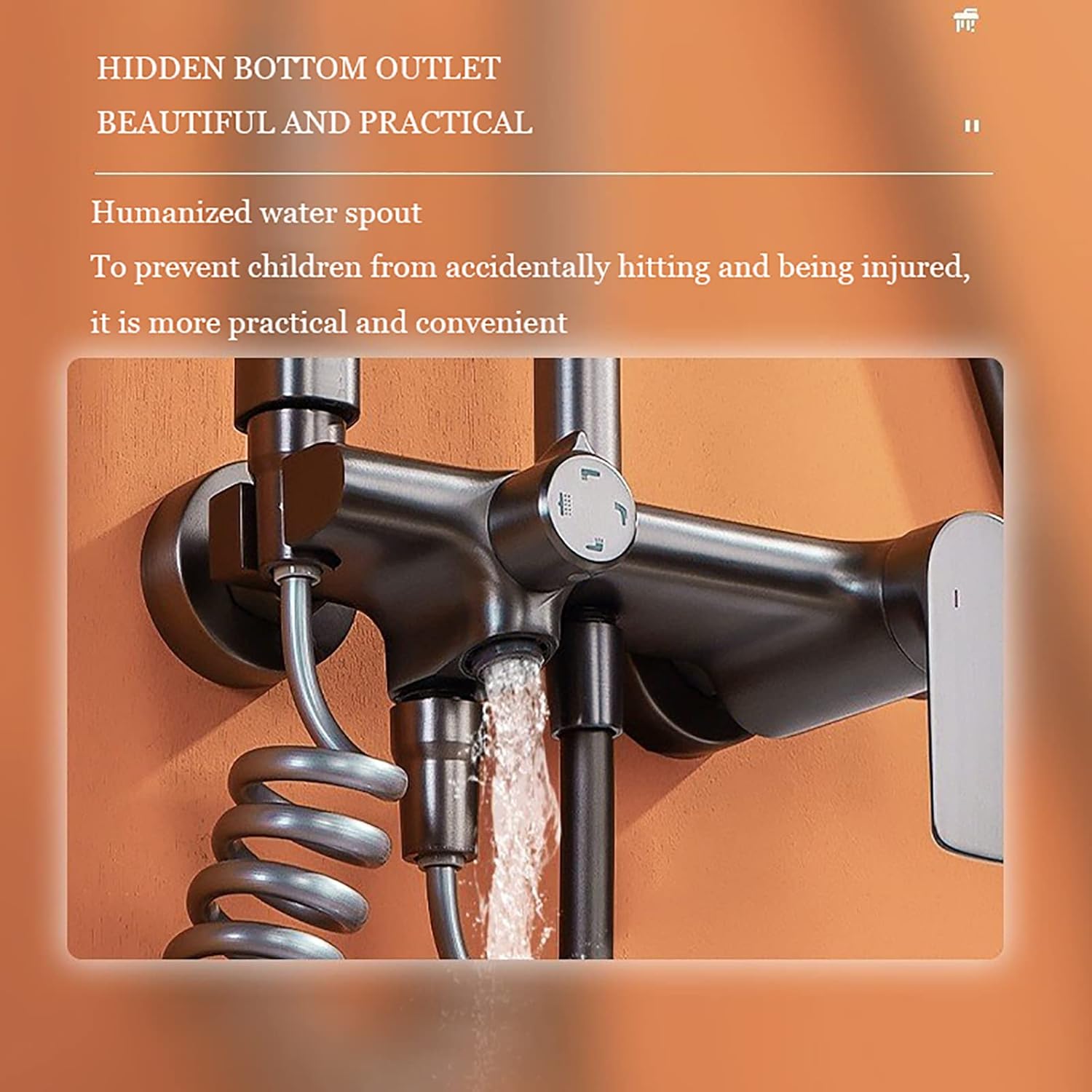 Adjustable Rainfall Shower System with Handheld and Bidet