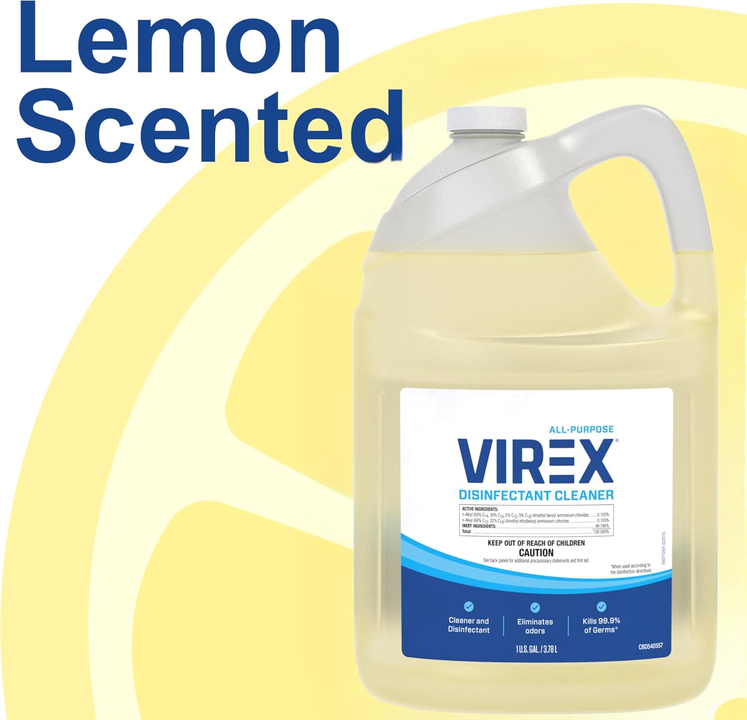 VIREX CBD540557 Disinfectant Cleaner - 1 Gallon Lemon Scent