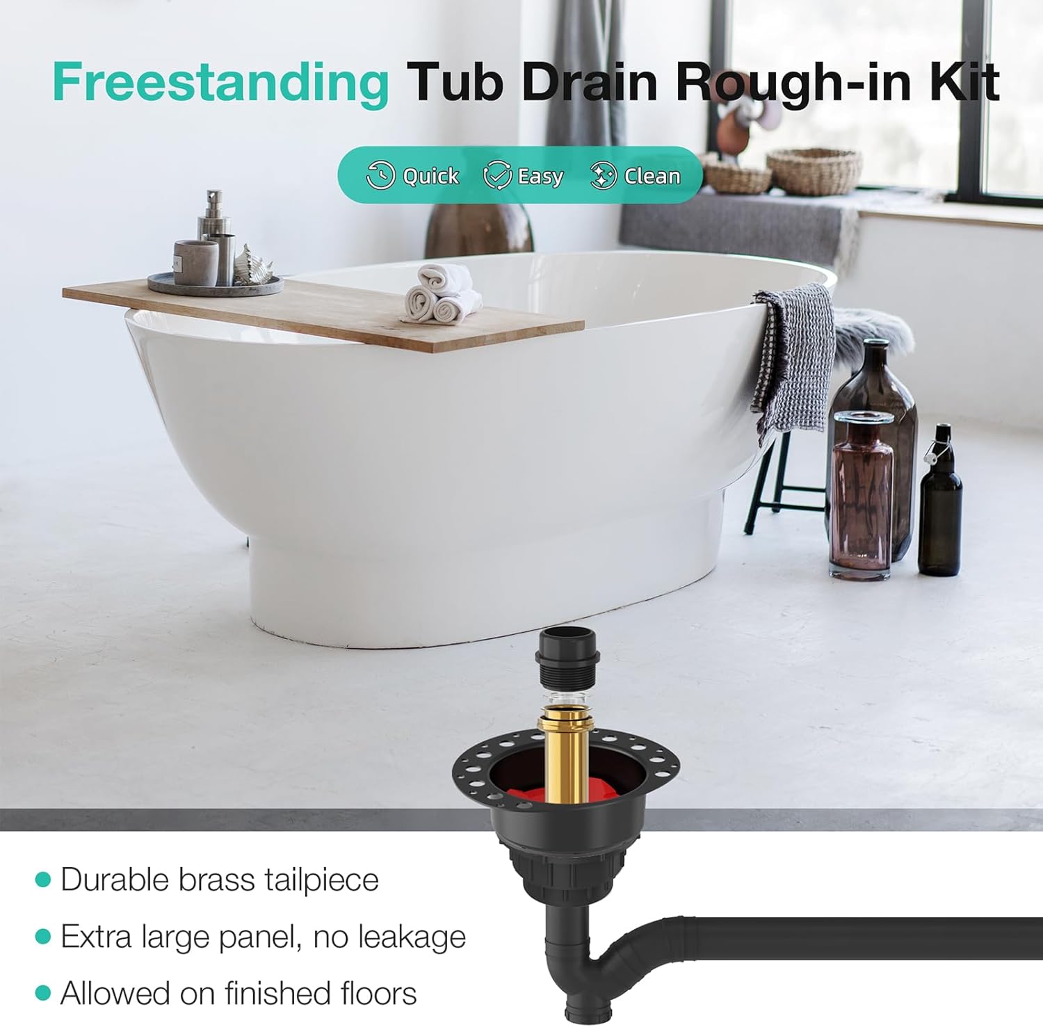 ABS Island Tub Drain Rough-in Kit 810 Inch