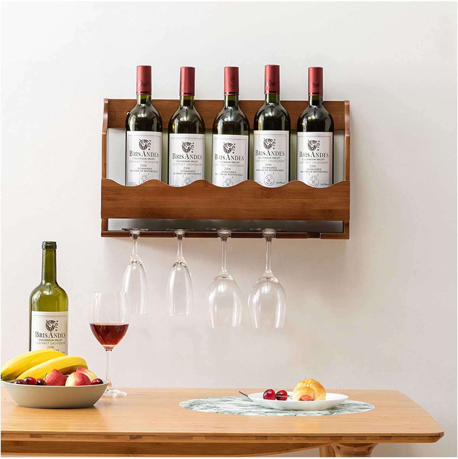 Pimex Wall-Mounted Wooden Wine Rack for Home Decor