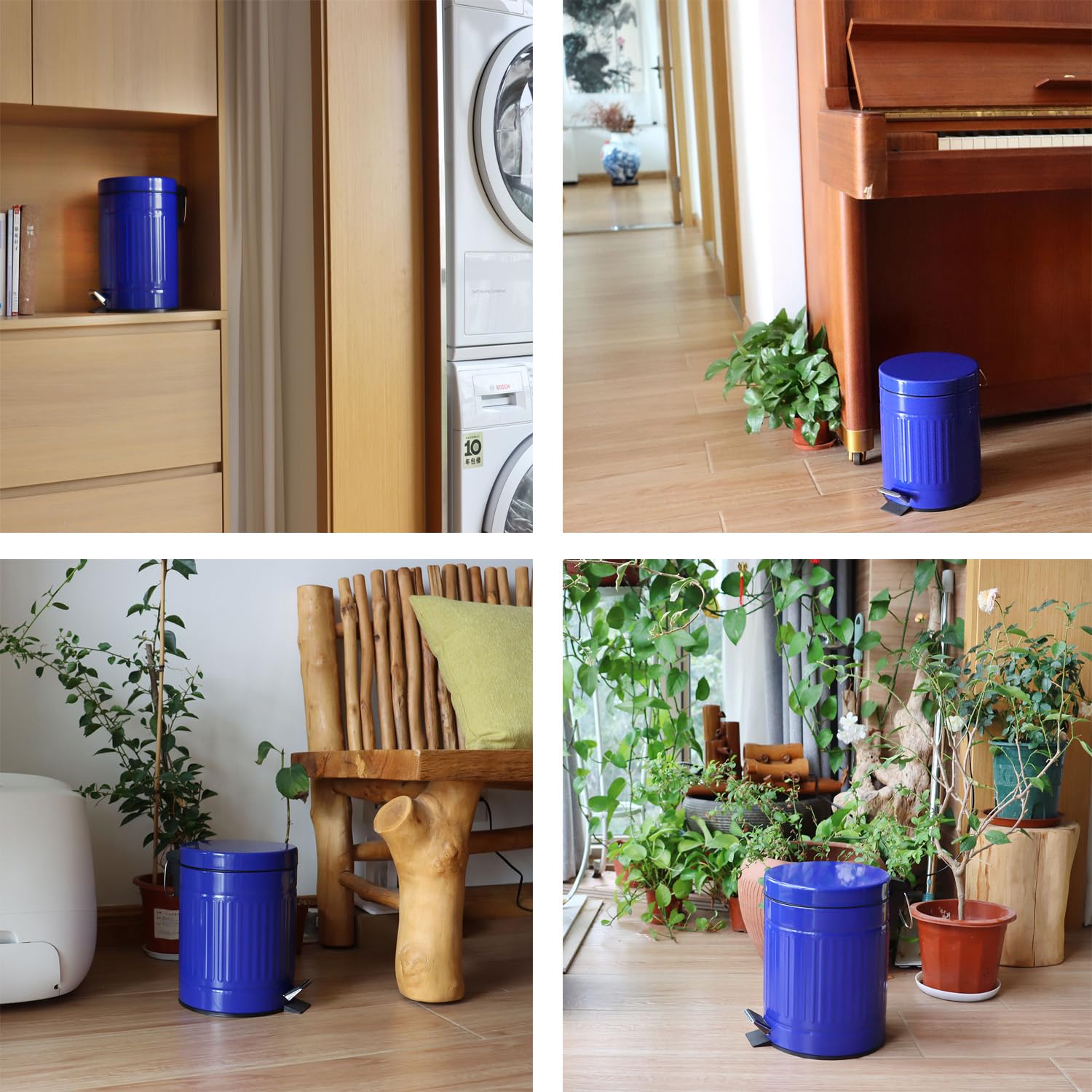 5L Round Step Pet Trash with LidMini Metal Pedal Bin