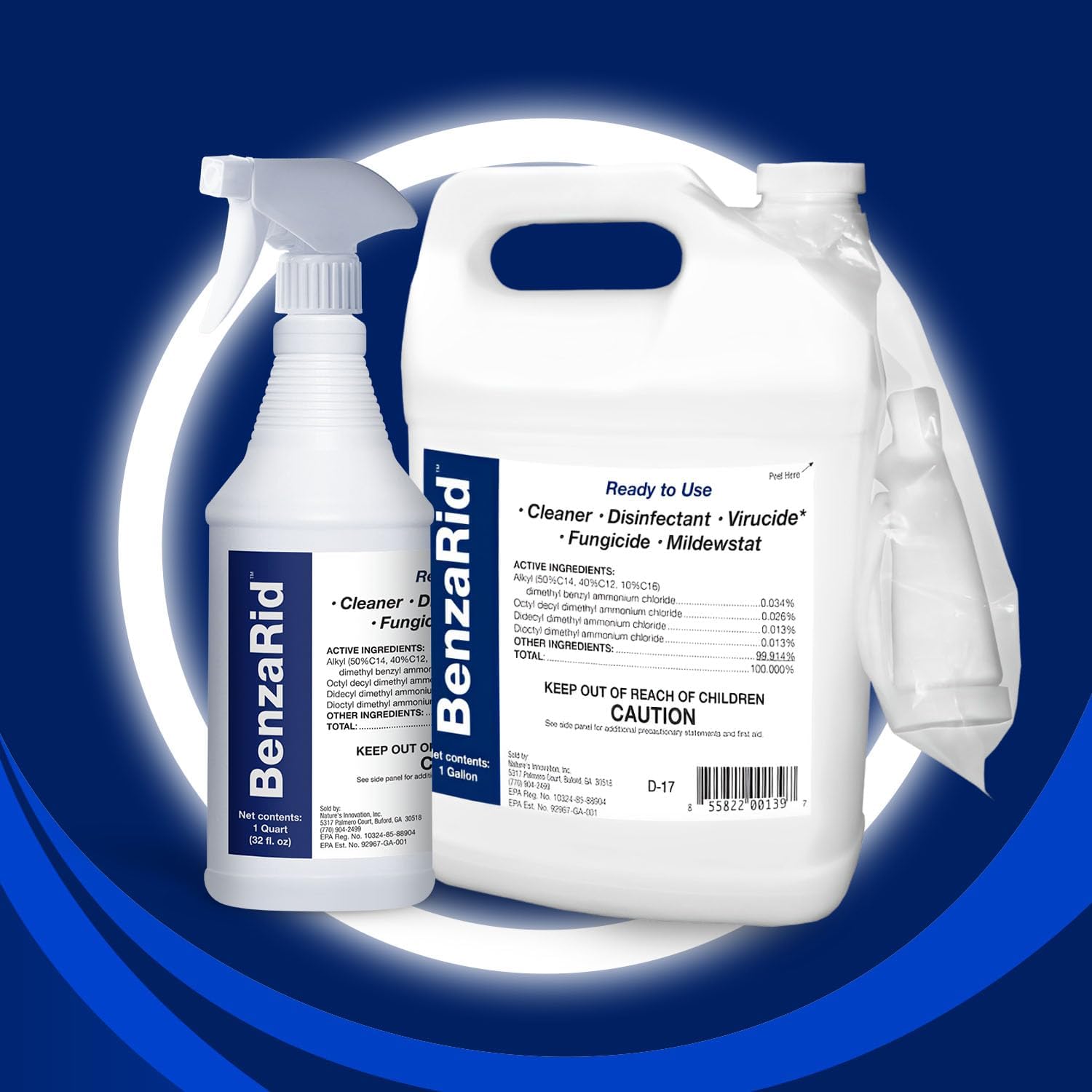 BenaRid Pro Mold Killer Fungicide Disinfectant 1 Gal 32 oz