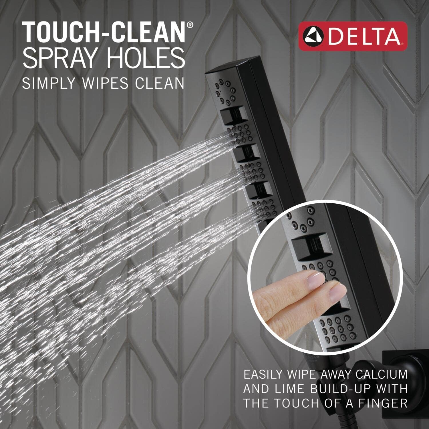 Delta H2Okinetic 5-Spray Matte Black Handheld Shower with Hose