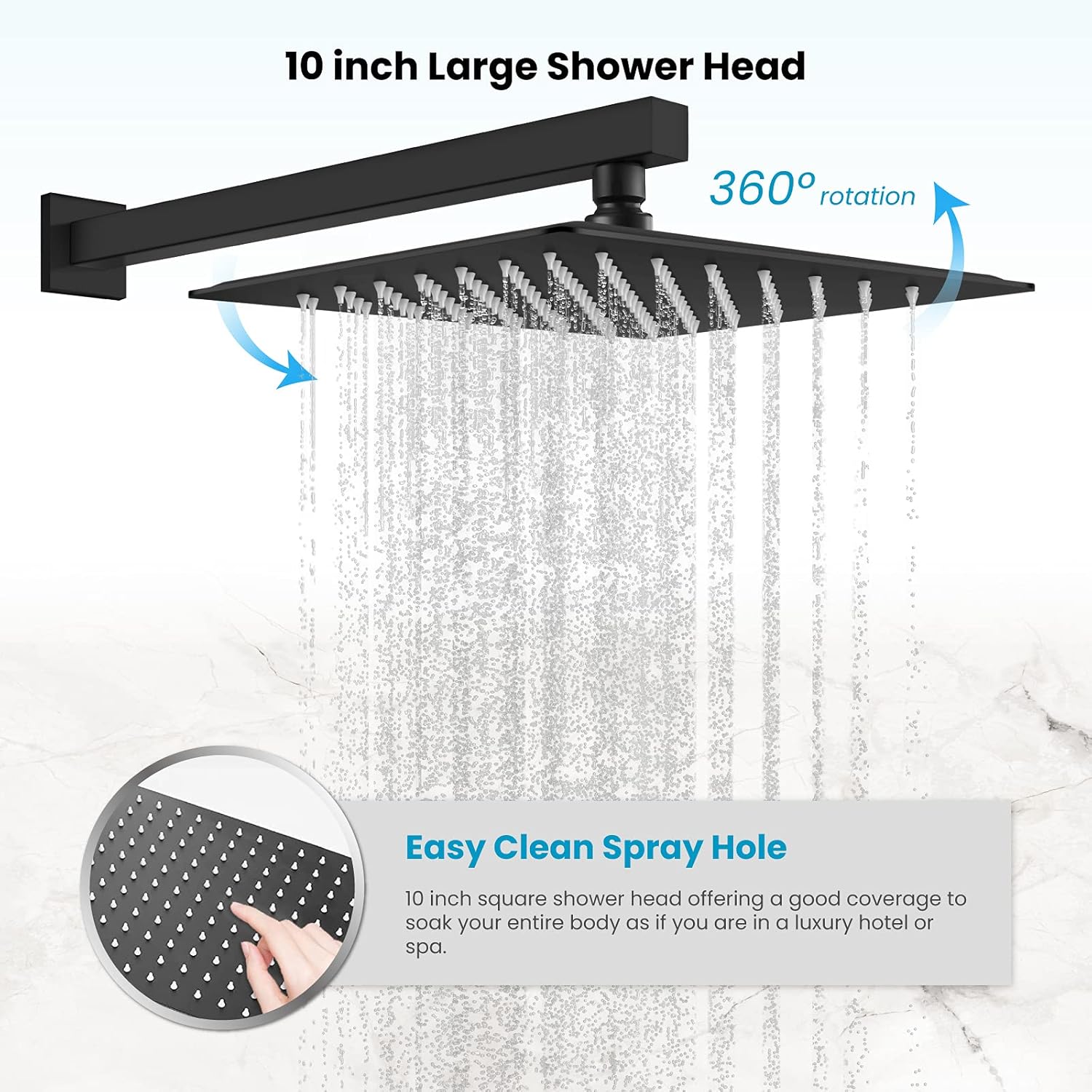 gotonovo 10 Inch Rain Shower Head System with Handheld Sprayer and Tub Spout