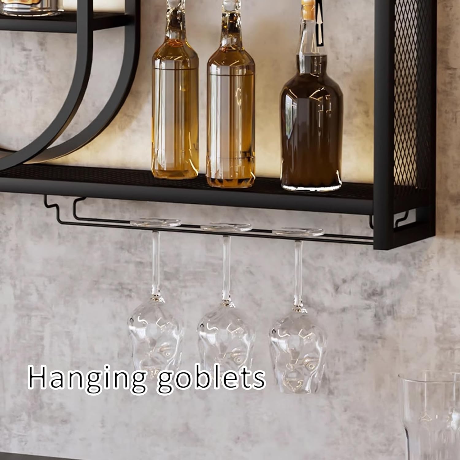 JIAOCKJIAO Wall Mounted Wine Rack with 3 Tiers