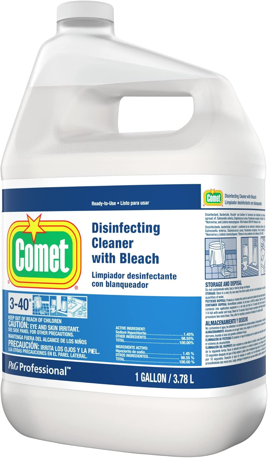 Comet Professional Disinfecting Bathroom Cleaner 128 Oz Case Of 3 1