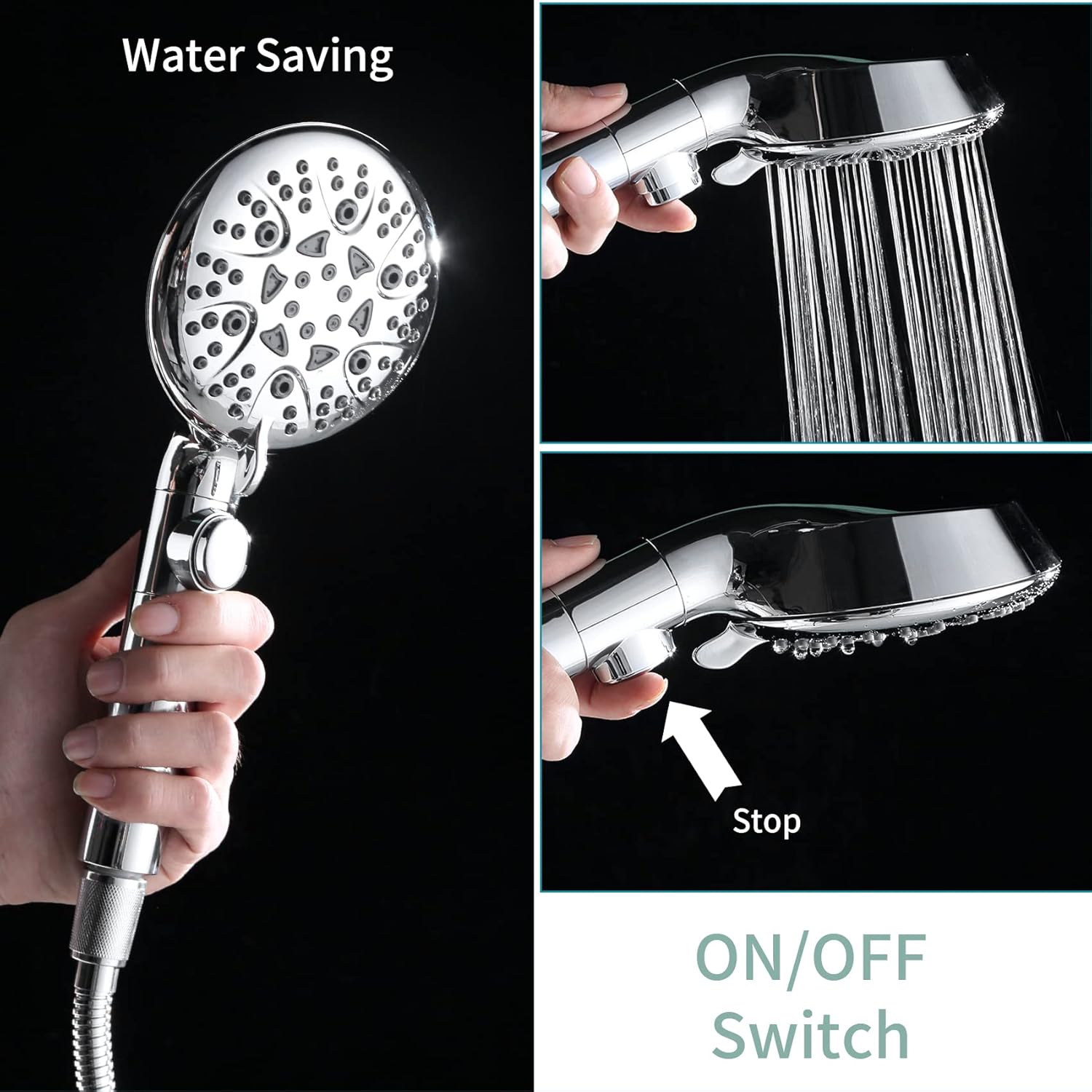 WHZeffect Handheld Shower Head with 8 Spray Modes and Power Wash 1