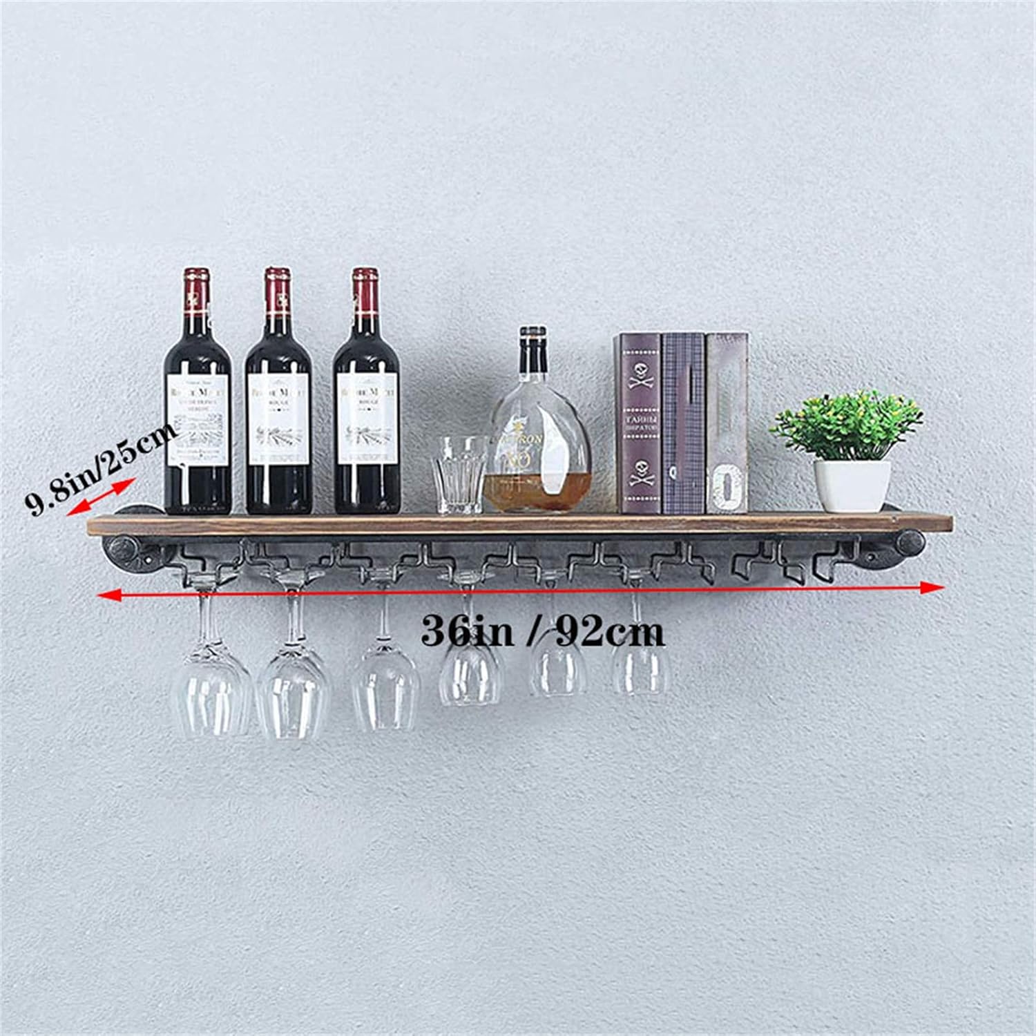 CGF- Wall Mounted Wine Rack with 8 Glass Holders 1
