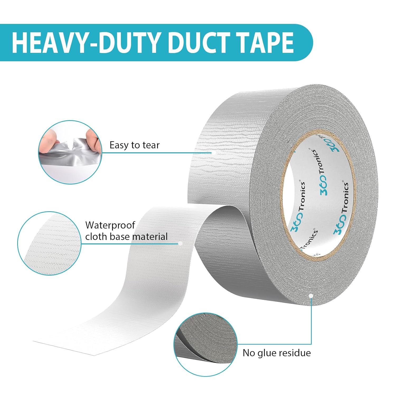 360Tronics Heavy Duty Duct Tape 2in x 30yd Silver