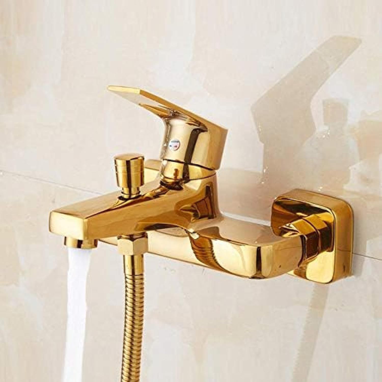 TECKI Gold Shower Set Two Headed Rain Shower Heads