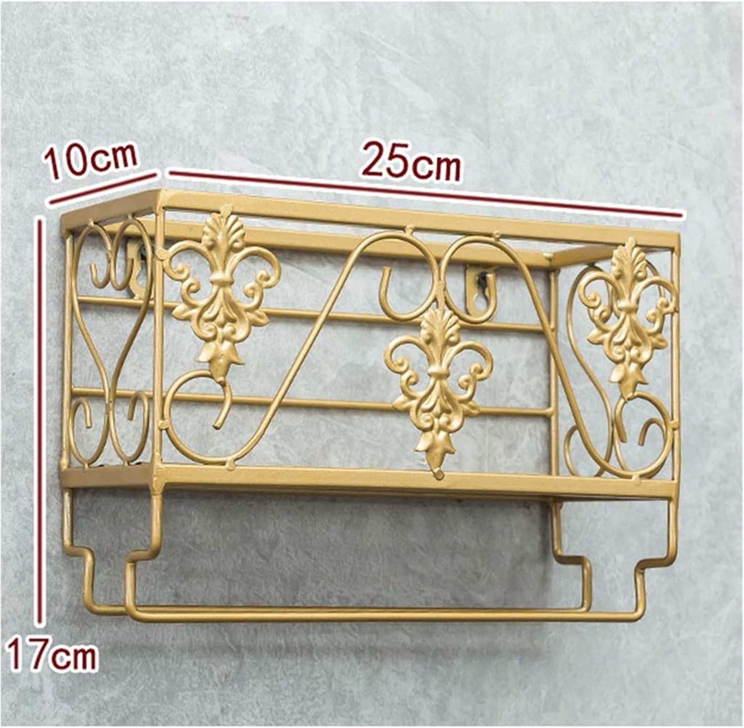 ALDEPO Wall-Mounted Wine Rack with Gold Organizer