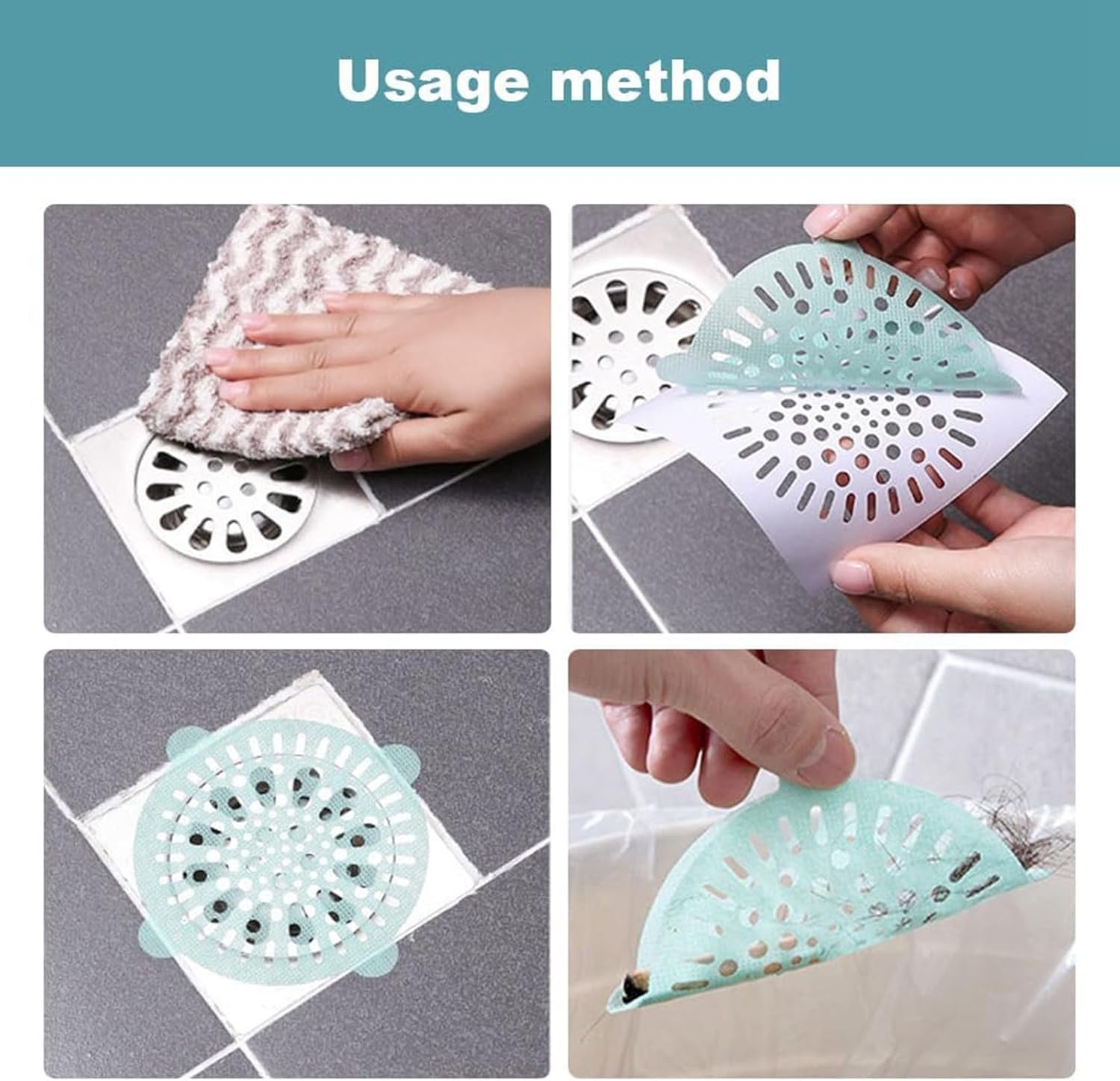 Amaping 10PCS Disposable Shower Drain Hair Catcher Mesh Stickers 1