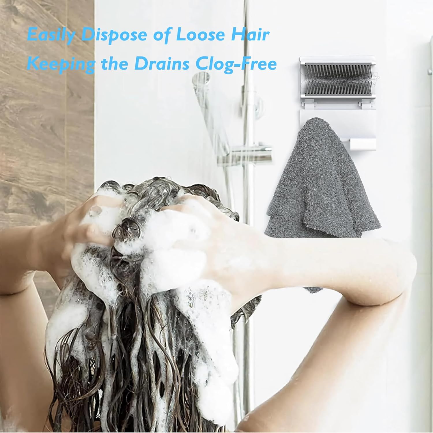 Oneasmot Shower Hair Catcher Wall - White