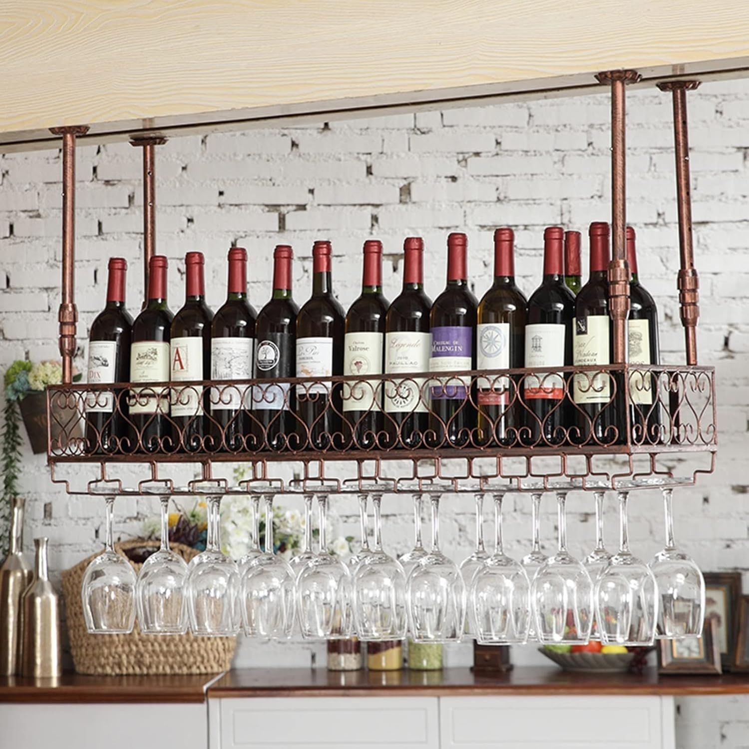 Pimex Wall-Mounted Wine Rack Floating Shelf