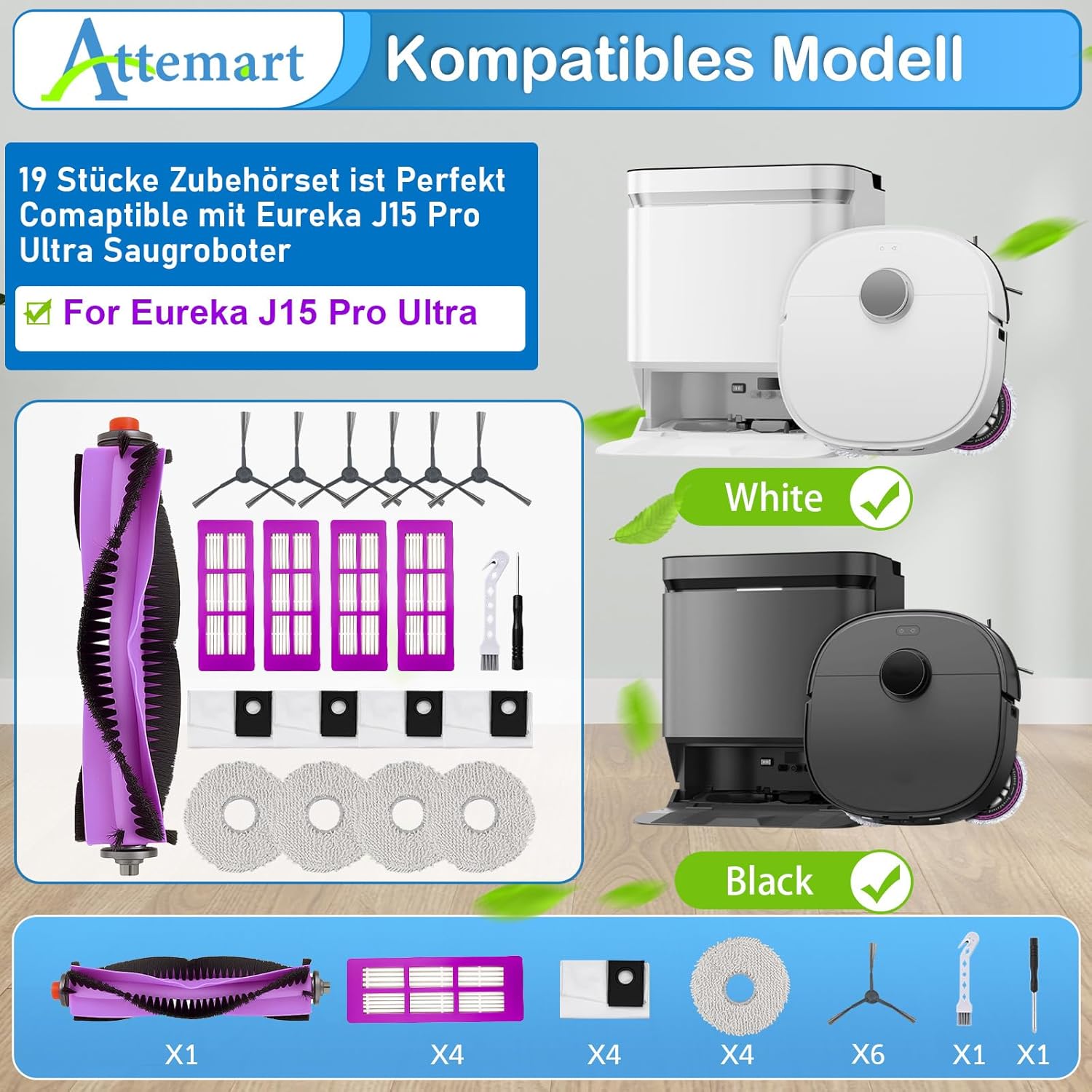 Attemart J15 Pro Ultra Replacement Parts Kit 20 Pack