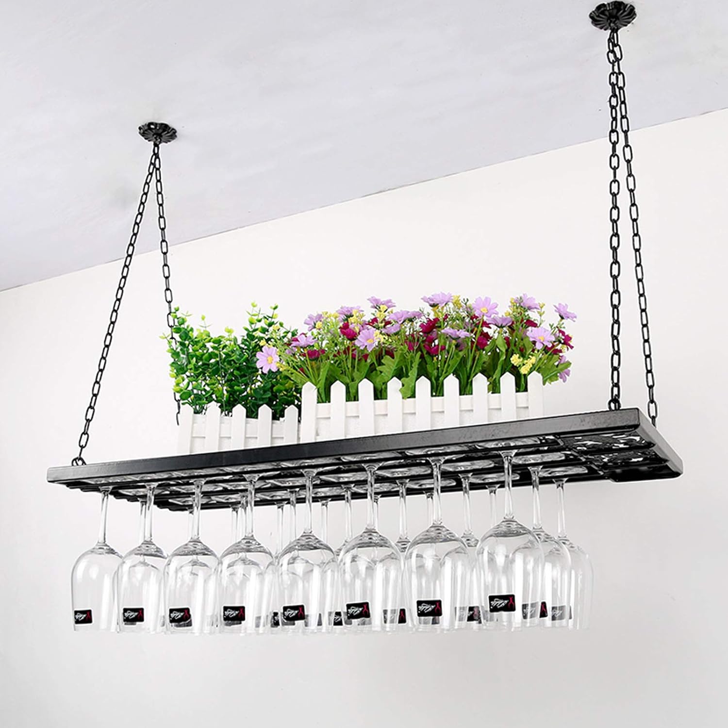 Mounted Wine Racks Industrial Chain Suspension Wall Rack