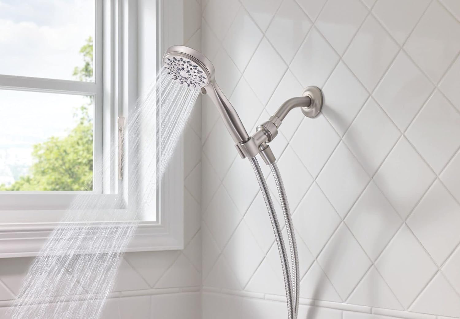 Moen 20091SRN Spot Resist Handheld Showerhead 5 Settings 25 GPM