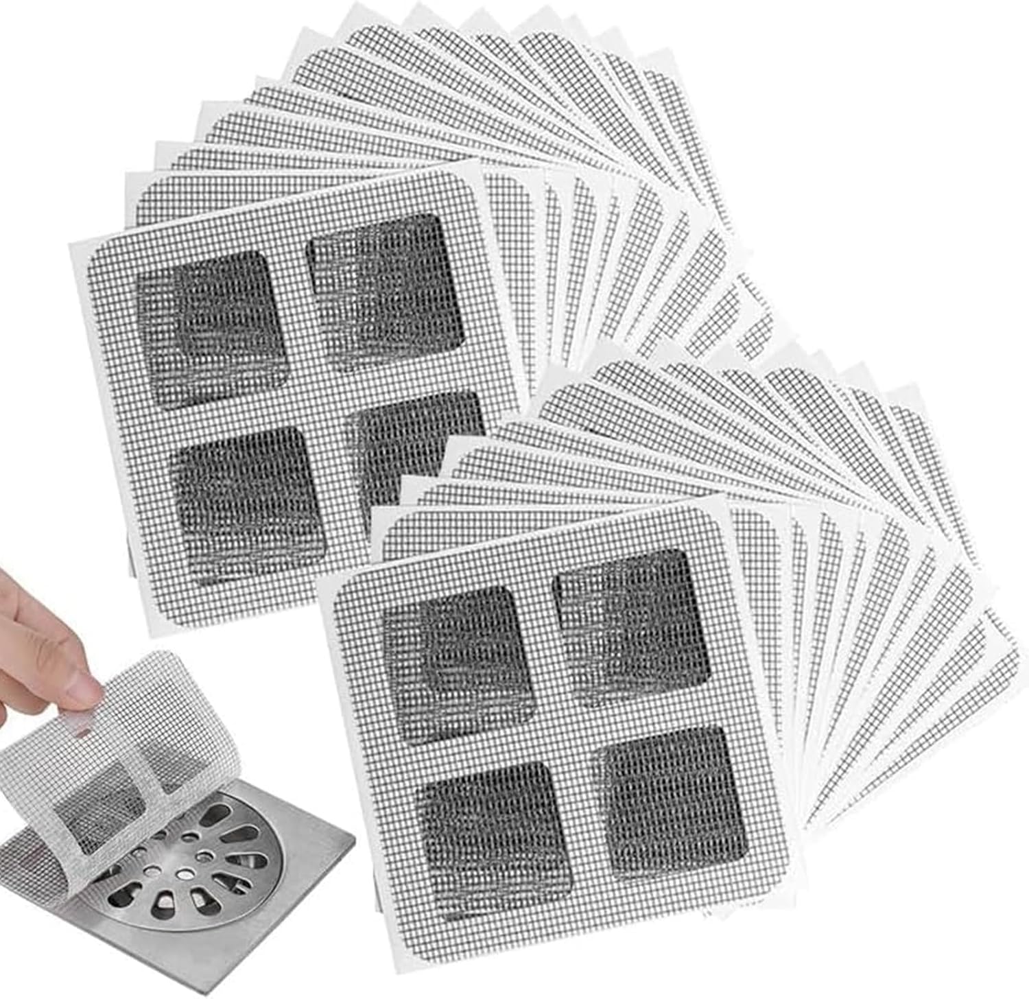 30 Pcs 4x4 Inch Disposable Hair Catcher for Bathrooms and Showers