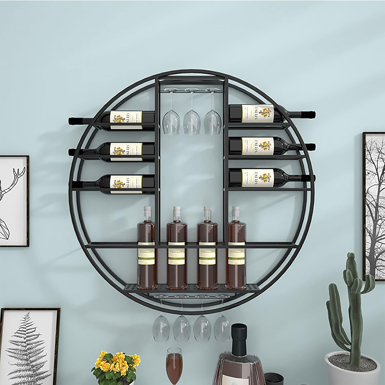ZJDYDY Wall-Mounted Wine Rack Black 80x11x80cm