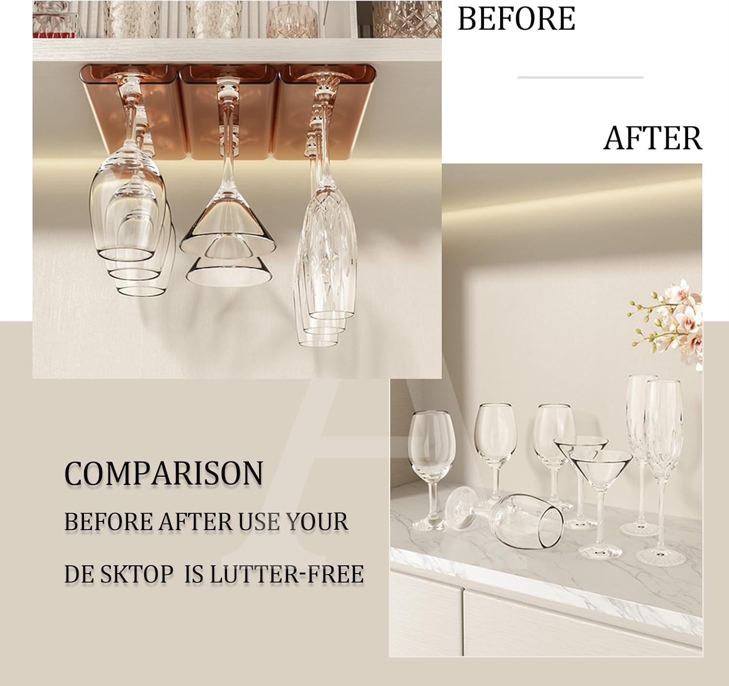 2Pack Wine Glass Rack for Kitchen and Bar