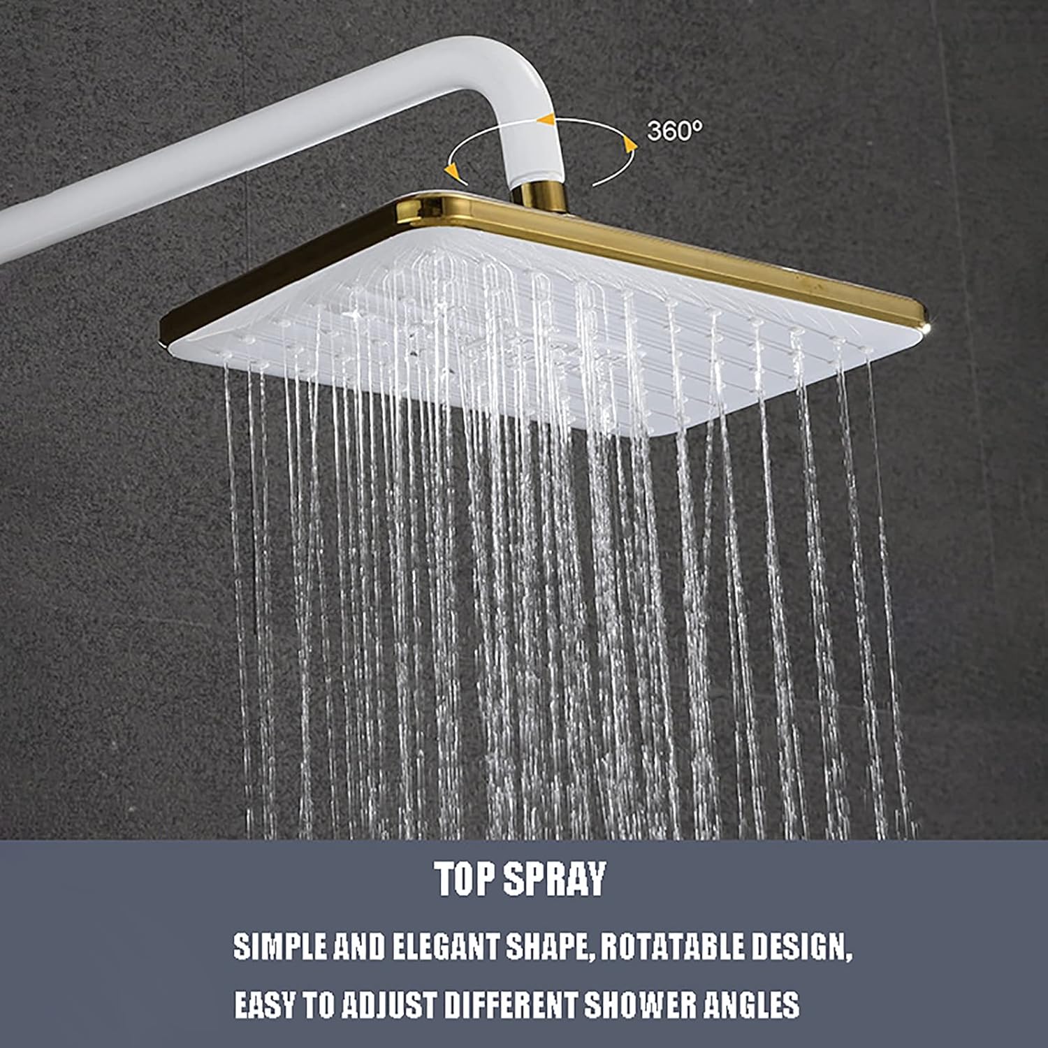 White Waterfall Shower System with Handheld Combo Set